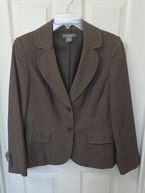 Ann Taylor Brown Suit With A-Line Skirt & Petit Jacket